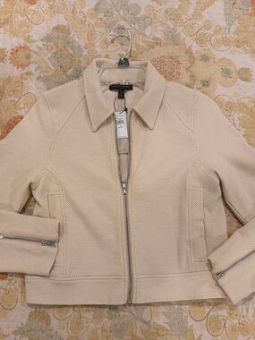 NWT Banana Republic Cropped Cream Knit‎ Jacket, Petite Small
